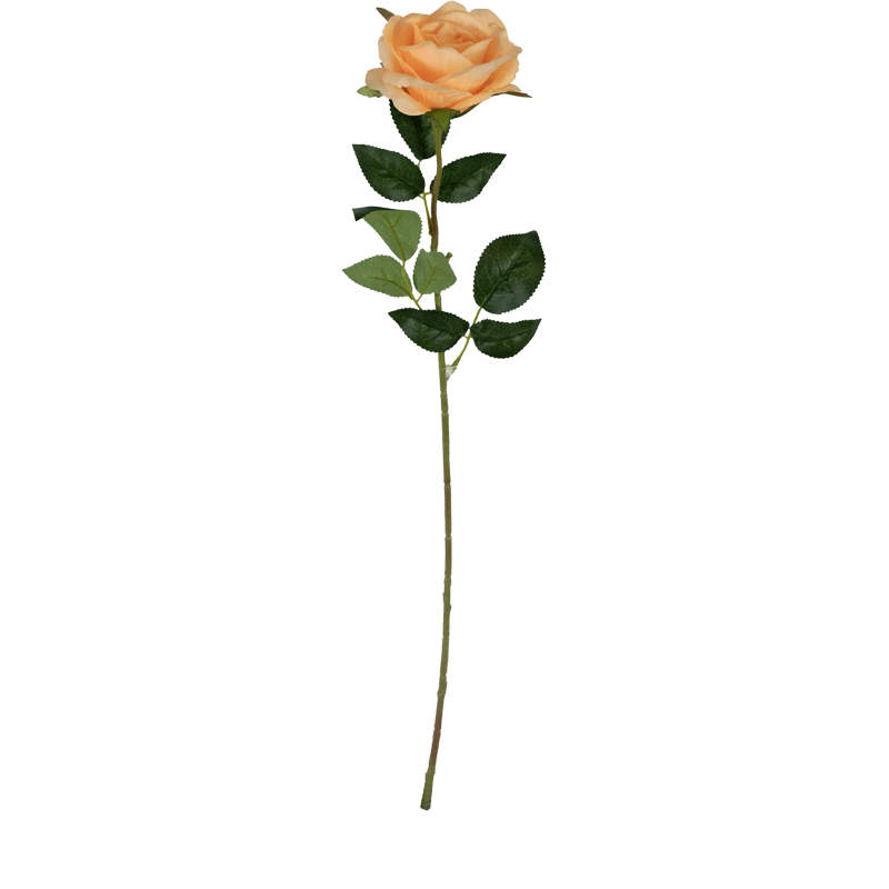 Rose ouverte artificielle abricot de 63cm - tige artificielle - Atmosphère Green