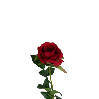 Rose ouverte artificielle rouge de 63cm - tige artificielle - Atmosphère Green