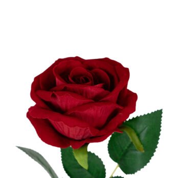 Rose velours artificielle rouge de 50cm - Atmosphère Green