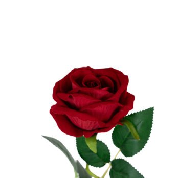 Rose velours artificielle rouge de 50cm - Atmosphère Green