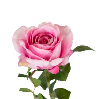 Rose reine artificielle rose de 79cm - Atmosphère Green