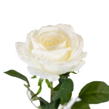 Rose reine artificielle blanche de 79cm - Atmosphère Green